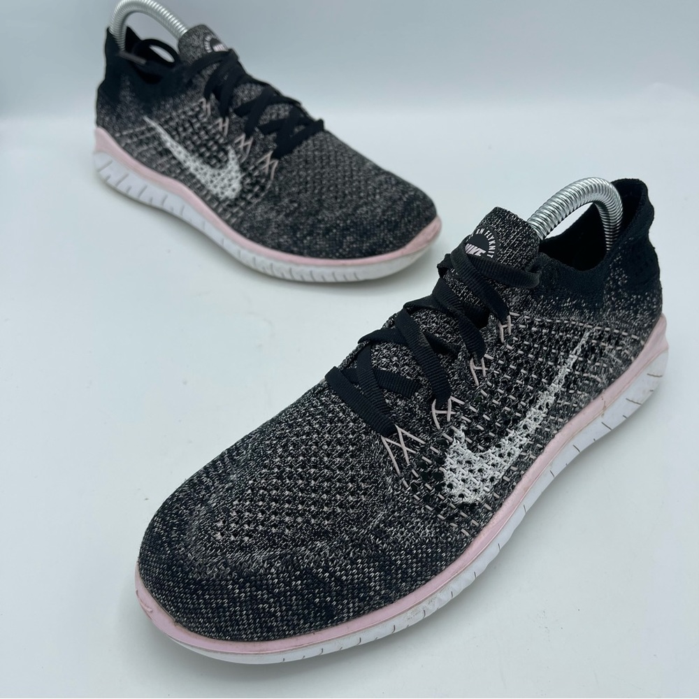 Nike Free RN Flyknit Black and Pink Women’s Running Shoe